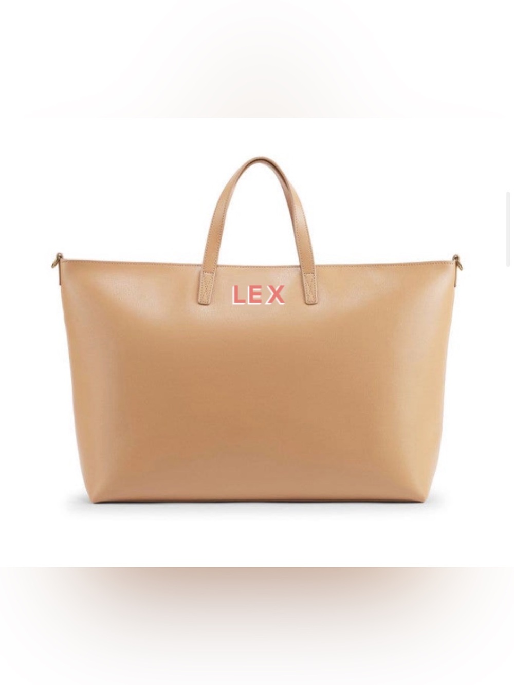 Leatherology Alex Work Bag Tan Leather Tote monogrammed “Lex”